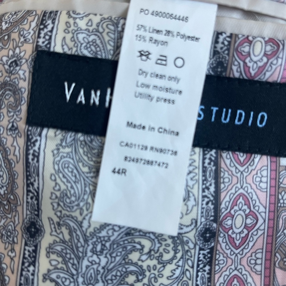 Van Heusen Beige Sport Coat with Elbow Patches Linen blend - Picture 4 of 4